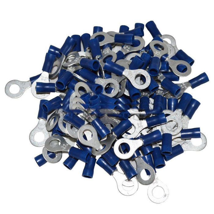 Install Bay BVRT14 Vinyl Blue 16/14 Gauge 1/4" Ring Terminal (100/pk)