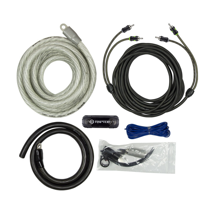 Raptor R5A01 PRO SERIES - 3800W 1/0 AWG Amplifier Installation Kit with RCA Cable