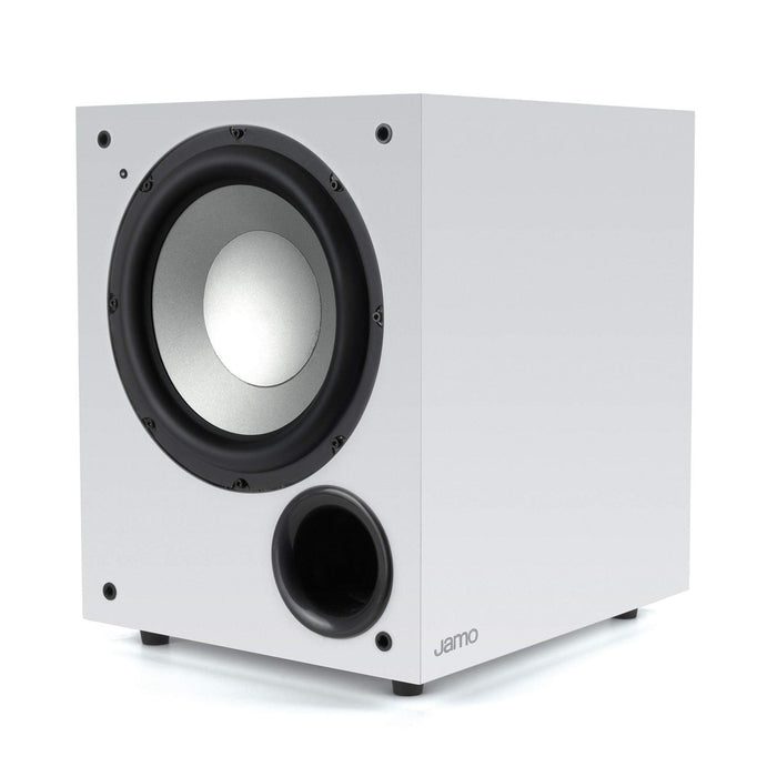 Jamo C910 10" Front-Firing Polyfiber Woofer 200W Class D AMP Powered Subwoofer - White (each)