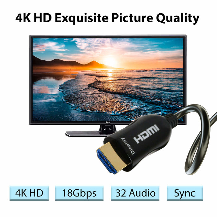 Logico HDFB30BK Super High-Speed Fiber Optic HDMI Cable HDR 4K Ultra HD