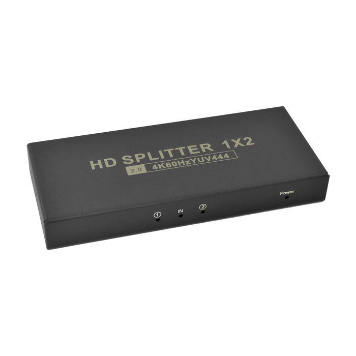 HDMI 2.0 Splitter with 1 Input and 2 Outputs 4K UHD @60Hz 18Gbps