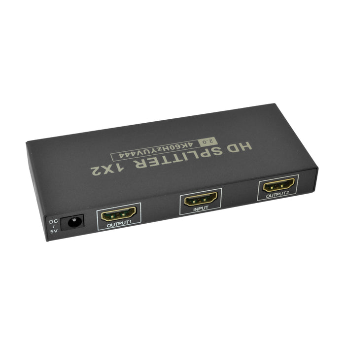 HDMI 2.0 Splitter with 1 Input and 2 Outputs 4K UHD @60Hz 18Gbps