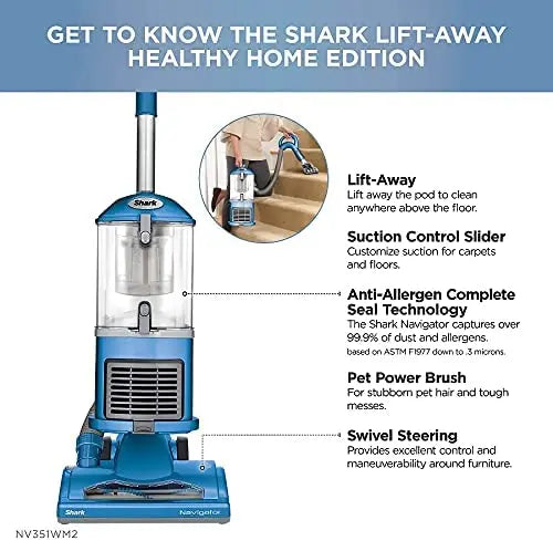  Shark Navigator Lift Away Vacuum Cleaner Blue